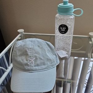 Baby blue plane ✈ dad cap w/ water bottle